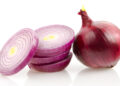 Red Onion and Slices Isolated on White Background