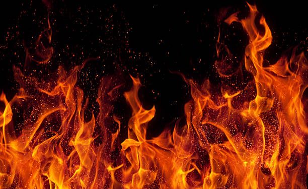 fire isolated over black background
