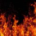 fire isolated over black background